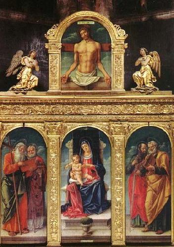Bartolomeo Vivarini Virgin Enthroned with the Child on her Knee Sweden oil painting art